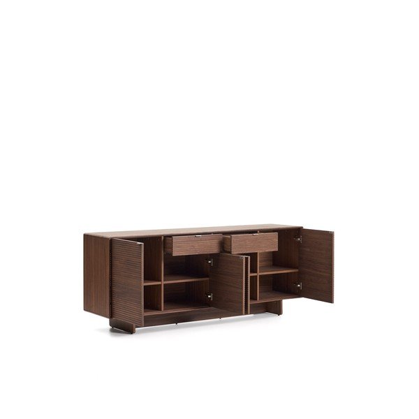 Tamno smeđa komoda u dekoru oraha 194,5x78x45 cm Norlen – Kave Home-image-4