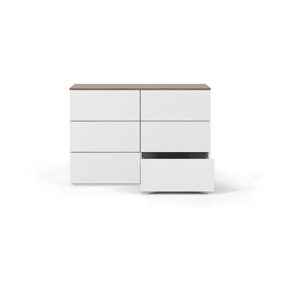 Bijela komoda s ladicama i pločom u dekoru oraha TemaHome Join, 120 x 84 cm-image-3