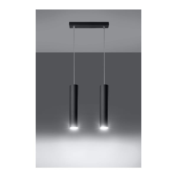 Crna metalna viseća svjetiljka Castro – Sollux-image-1