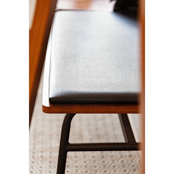 Crna/smeđa klupa od imitacije kože Carabel – Kave Home-image-4