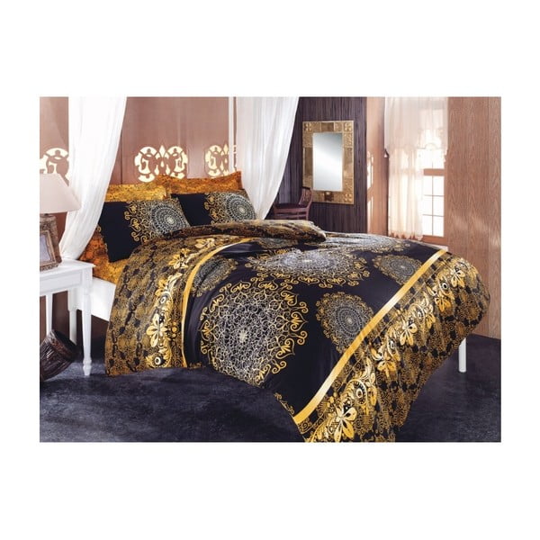 Žuta posteljina za krevet Chantal za jednu osobu, 160 x 220 cm
