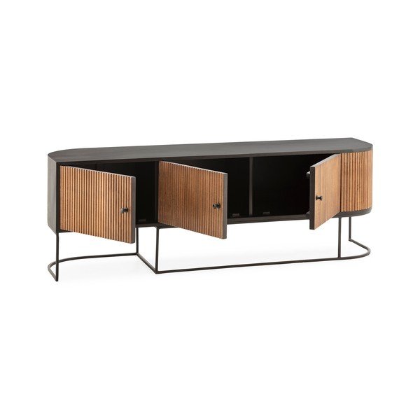 TV komoda od masivnog manga u prirodnoj boji 160x55x40 cm Curve – MOME-image-4
