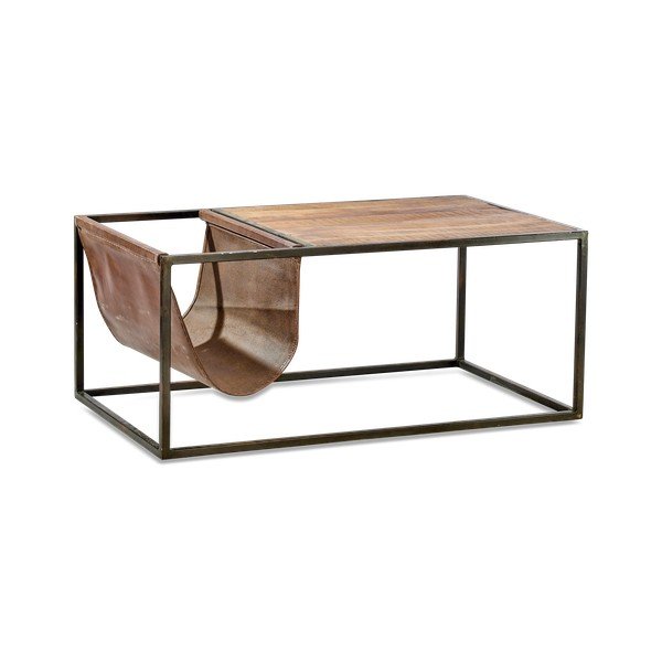 Stolić za kavu od mango drveta i Nkuku Alera kože-image-2