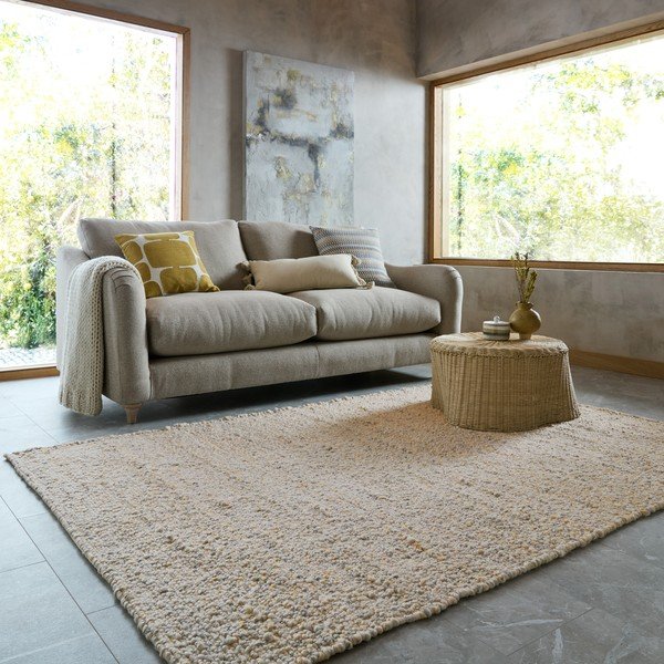 Žuti /svijetlo sivi ručno rađen tepih 120x170 cm Finley – Flair Rugs-image-1