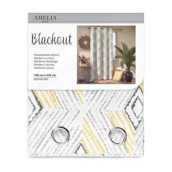 Zavjesa AmeliaHome Geometric Grey, 140 x 245 cm-image-3