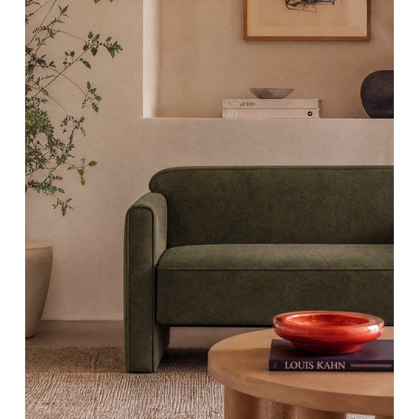 Zelena baršunasti sofa 140 cm Abby – Micadoni -image-3
