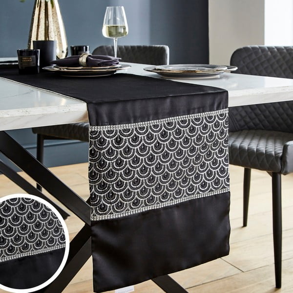 Nadstolnjak od mikrosatena 33x180 cm Deco Sequin – Catherine Lansfield-image-4