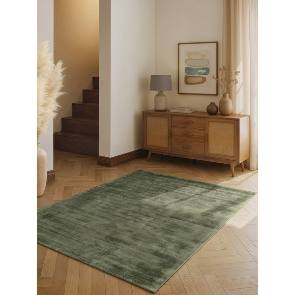 Zeleni ručno rađen tepih viskozan 80x150 cm Noemi – Vikosa-image-1
