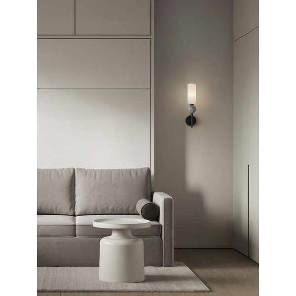 Mat crna zidna lampa od kamenine Filomena – Nova Luce-image-1