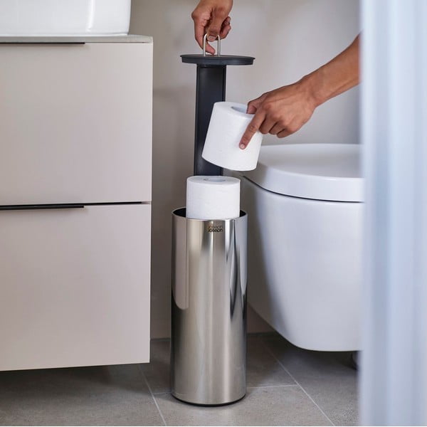 Metalni držač za WC papir u srebrnoj boji Luxe – Joseph Joseph-image-1