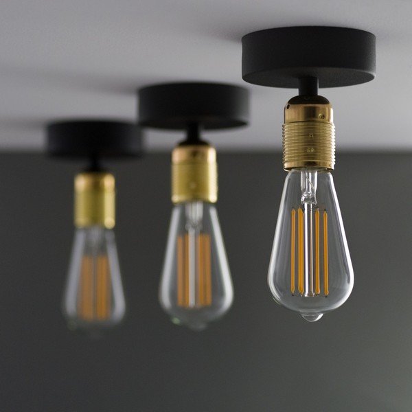 Crna Stropna lampa sa zlatnim grlom Bulb Attact Uno-image-3