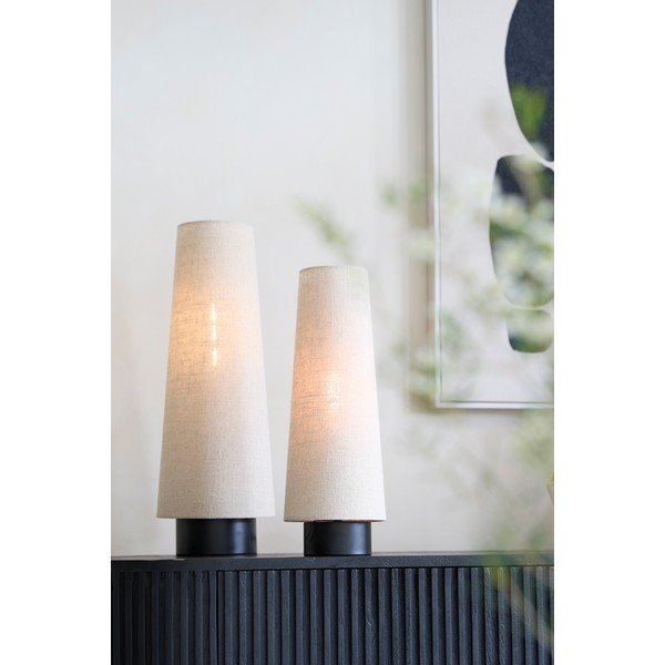 Bež metalna stolna lampa s tekstilnim sjenilom (visina 42 cm) Howie – Light & Living-image-1