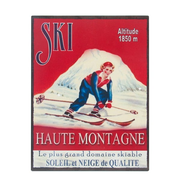 Zidni natpis Antic Line Ski, 25 x 33 cm