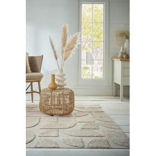 Krem ručno rađen pamučan tepih 160x230 cm Ada Arch Geo – Flair Rugs