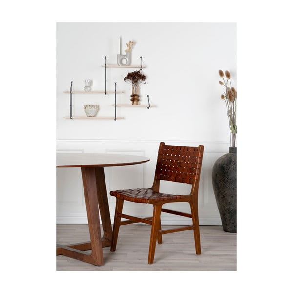 Smeđe blagovaonske stolice u setu 2 kom od masivne tikovine Perugia – House Nordic-image-1