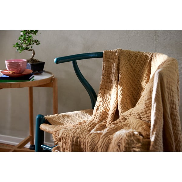 Bež prekrivač za bračni krevet 240x260 cm Reloved – JUNA-image-3