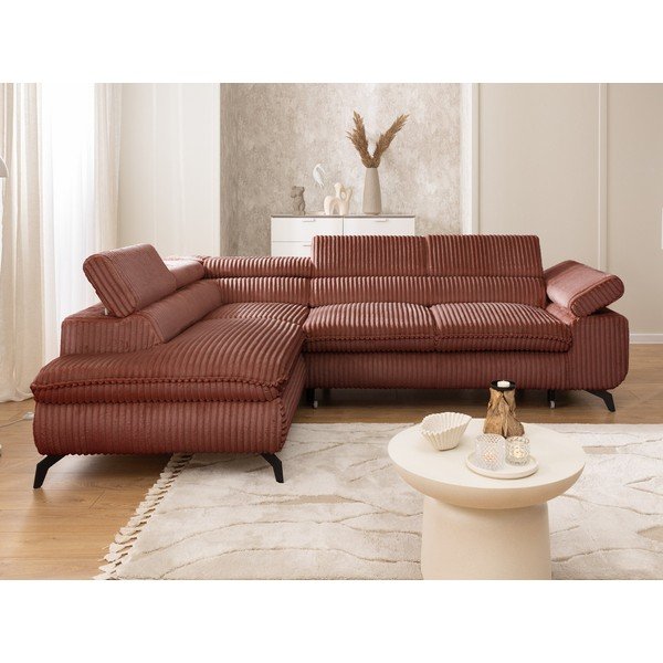 Kutna garnitura od samta boja terakote (s lijevim kutom/u obliku slova L) Marbeya  – Ropez-image-4