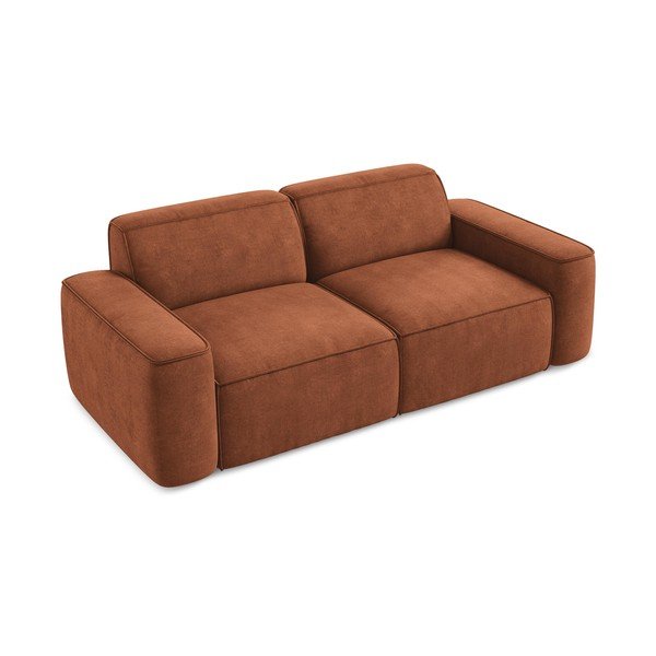 Sofa od šenila boja terakote 204 cm Omao – Makamii-image-2