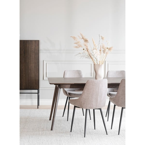 Tamno smeđi proširiv blagovaonski stol u dekoru hrasta 90x190 cm Yumi – Rowico-image-4