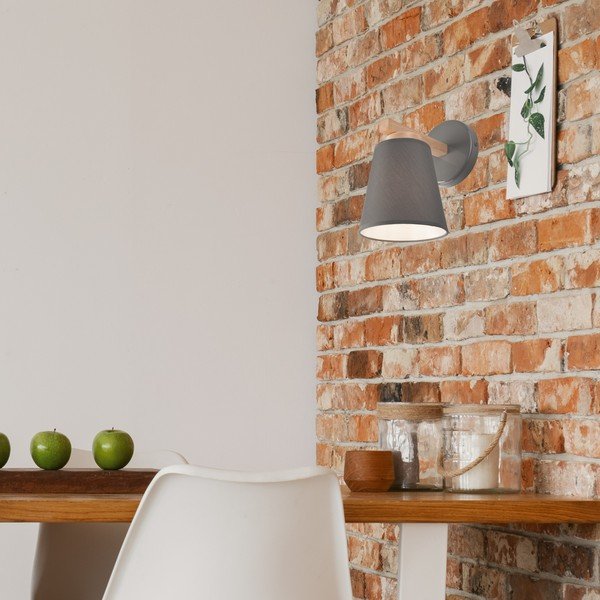 Siva zidna lampa ø 15 cm Ellie – LAMKUR-image-2