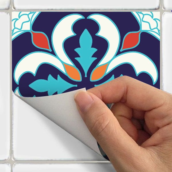 Set od 60 zidnih samoljepljivih naljepnica Ambiance Tiles Azulejos Antibes, 10 x 10 cm-image-1