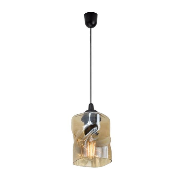 Crno viseće svjetlo sa staklenim sjenilom ø 10 cm Felis - Candellux Lighting-image-3