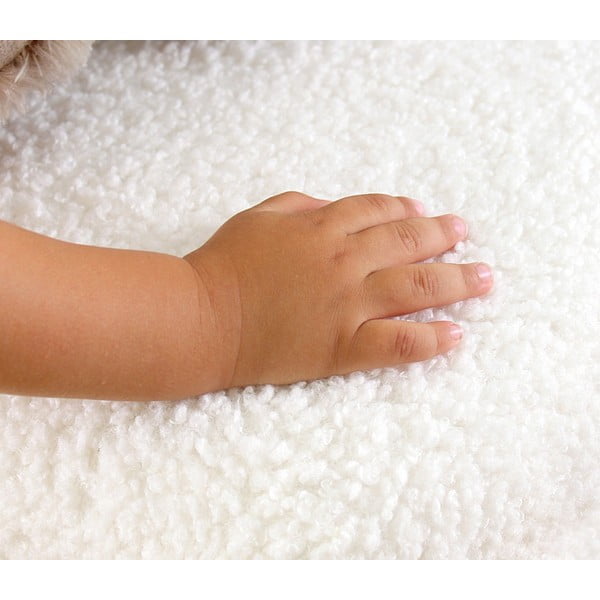 Bijeli dječji tabure od bouclé tkanine Moouv – Artie-image-1