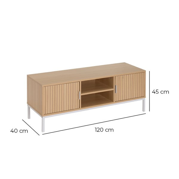 TV komoda u dekoru hrasta u prirodnoj boji 120x45x40 cm Mid-Lines – Casa Selección-image-2