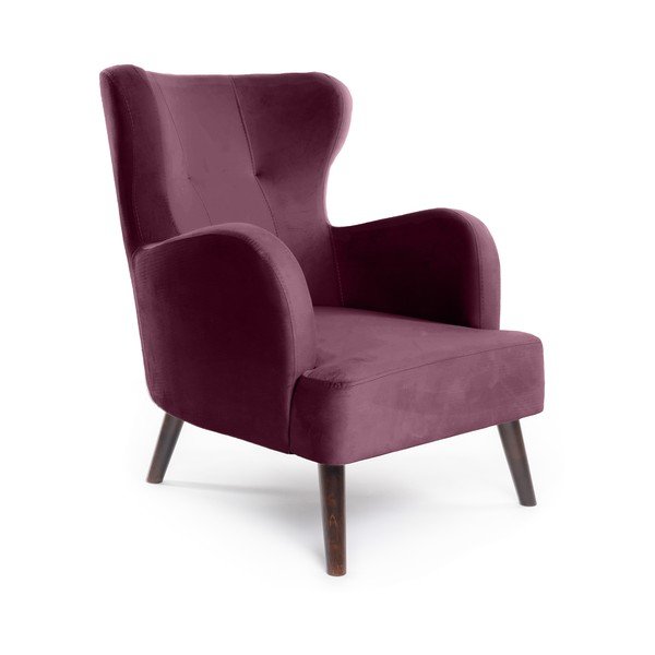 Ljubičasta baršunasti wing fotelja Noemye – Bonami Selection