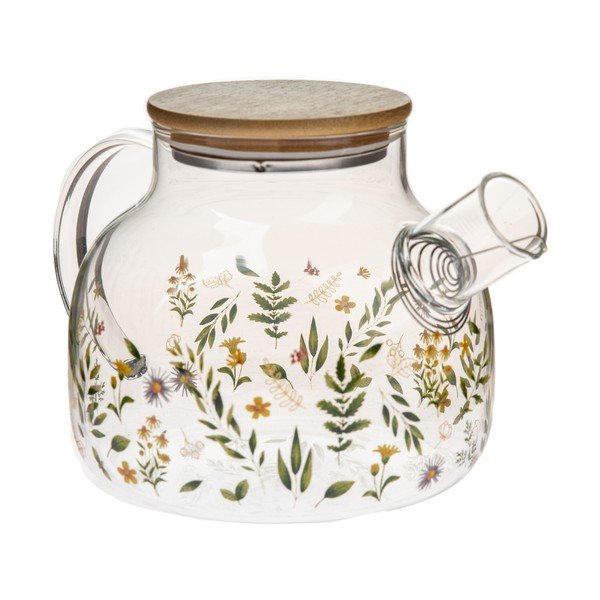 Zeleni stakleni čajnik 1 l Wildflowers – Dakls