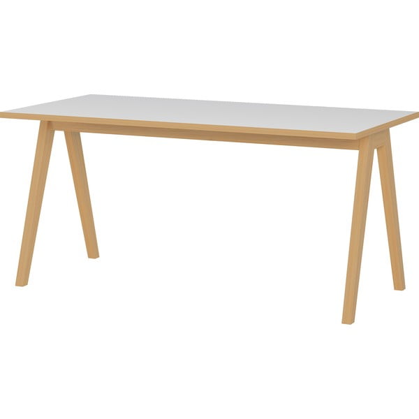 Bijelo-smeđi radni stol Germania Helsinki, širine 160 cm