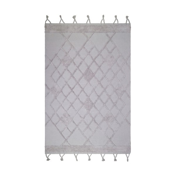 Sivi pamučni ručni tepih Nattiot Lin, 110 x 170 cm