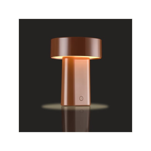 Konjak smeđa plastična LED stolna lampa (visina 18 cm) Oblong – Zone-image-2