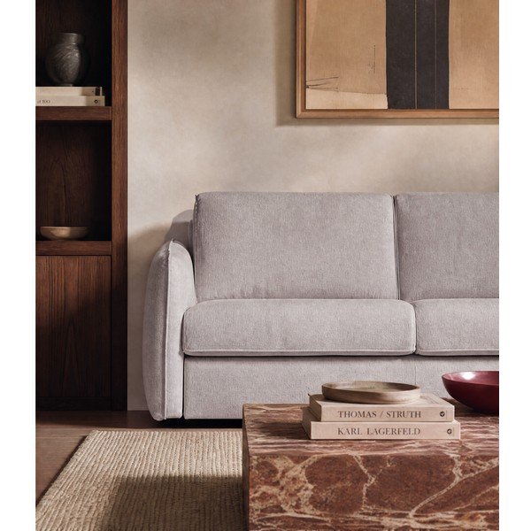 Bež sofa za spavanje/sklopiva od šenila 189 cm Storm – Scandic-image-3