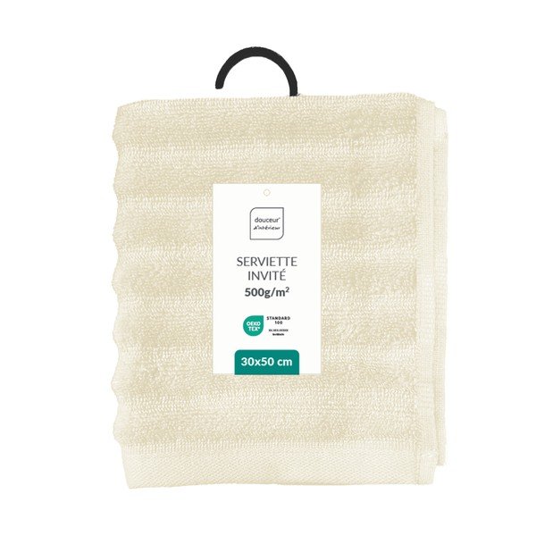 Krem pamučan ručnik od frotira 30x50 cm Maya – douceur d'intérieur-image-4