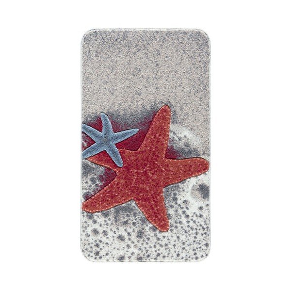 Crveni otirač za kupaonicu s uzorkom Confetti Bathmats Starfish, 80 x 140 cm-image-1