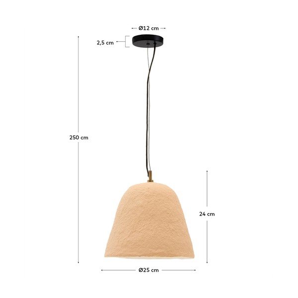 Bež viseća svjetiljka ø 25 cm Lisora – Kave Home-image-4