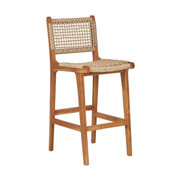 Barska stolica od masivne tikovine u prirodnoj boji (visine sjedala 60 cm) Derby – House Nordic