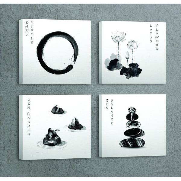 Slike u setu od 4 komada 30x30 cm Japanese Zen - Wallity-image-1