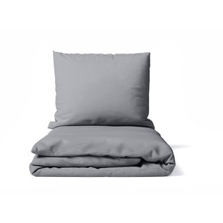 Siva posteljina za bračni krevet od mikrosatena 200x200 cm Basic – Bonami Essentials