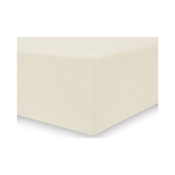 Svjetlokrem plahta s gumicom DecoKing Nephrite, 200/220 x 200 cm-image-2