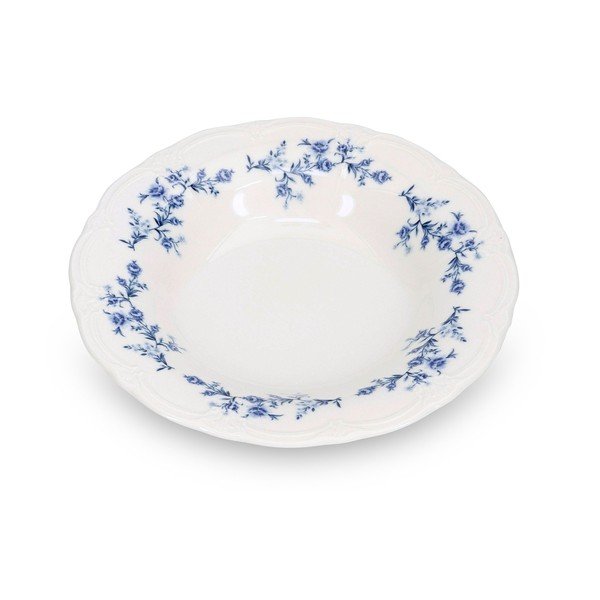 Bijeli/plavi dubok porculanski tanjur ø 23,5 cm Retro – BonBistro