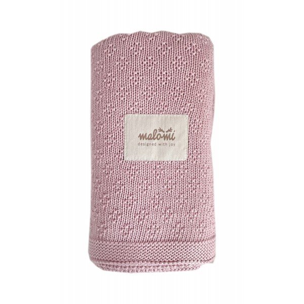 Ružičasta deka od bambusa za bebe 80x100 cm - Malomi Kids-image-1