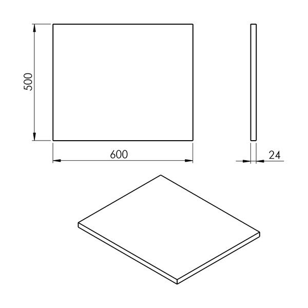 Bijela ploča za ispod umavionika 60x50 cm Plato – Sapho-image-2
