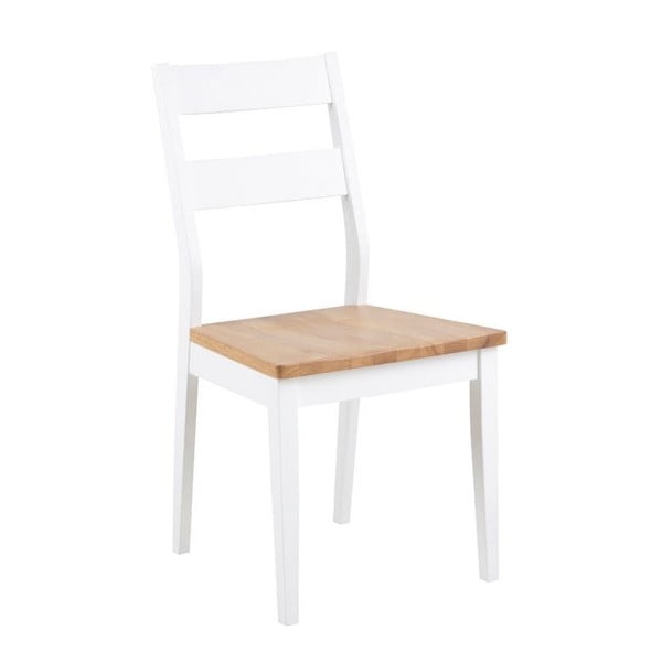 Smeđe-bijela blagovaonska stolica od drveta kaučukovca i hrasta Actona Derri