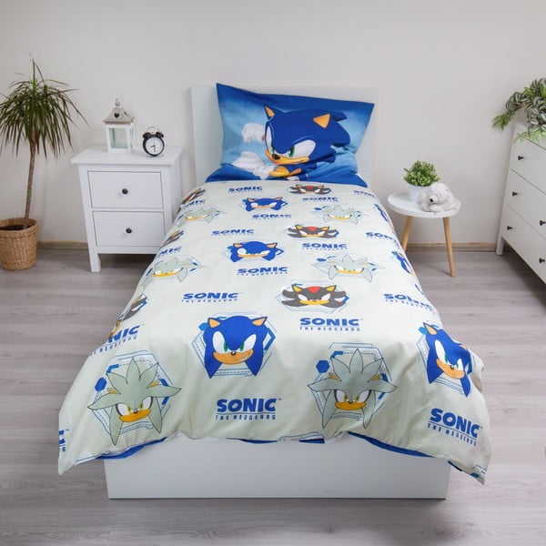 Plava dječja posteljina za krevet za jednu osobu od mikrovlakana 140x200 cm Sonic – Jerry Fabrics-image-2