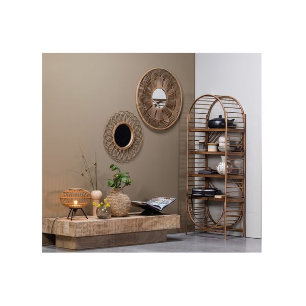 Zidno ogledalo s okvirom od bambusa ø 76 cm Obi – WOOOD-image-2