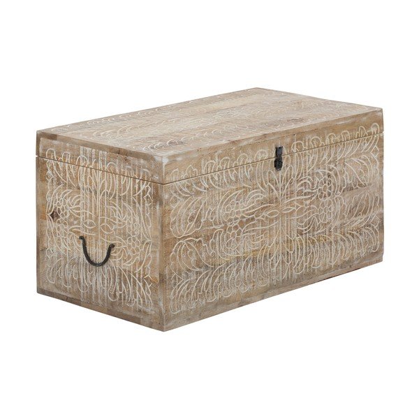 Škrinja od masivnog manga u prirodnoj boji 45x50 cm Malati – Støraa-image-2