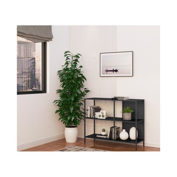 Crna metalna biblioteka 100x80 cm Charleston – Støraa-image-3