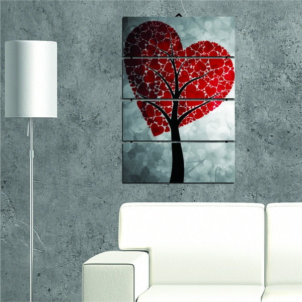 Višedijelna slika Heart Tree, 34 x 55 cm